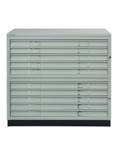 Bisley Steel A1 10 Drawer Plan Chest Complete With Top & Plinth